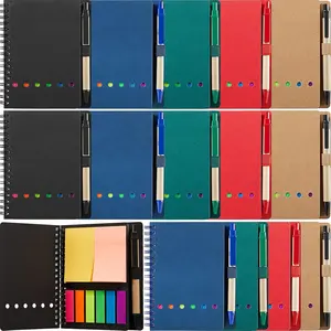 15 Pack Spiral Steno Pocket Notebooks with Pen Holder Sticky Notes Colored Index Tabs for Office School Supplies 4.7 x 5.9 Inch