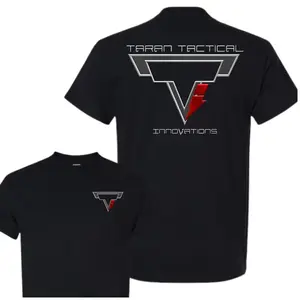 Taran Tactical Innovations T-Shirt, Bold Logo Graphic Tee, Soft Cotton Blend Shirt, Tactical Apparel for Men, Perfect Gift for Gun Enthusiasts