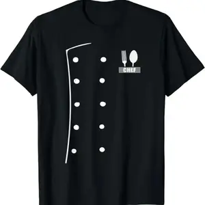 Chef Costume Coat Uniform Funny Cook Jacket for Cooking Cotton T-Shirt Menswear Clothes