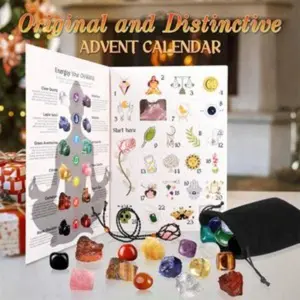 Luma 24-Day Crystal Advent Calendar for Wellness Healthcare Fitness Solution Natural Chakra Stones & Crystals for Self-Care & Mindfulness Gifting