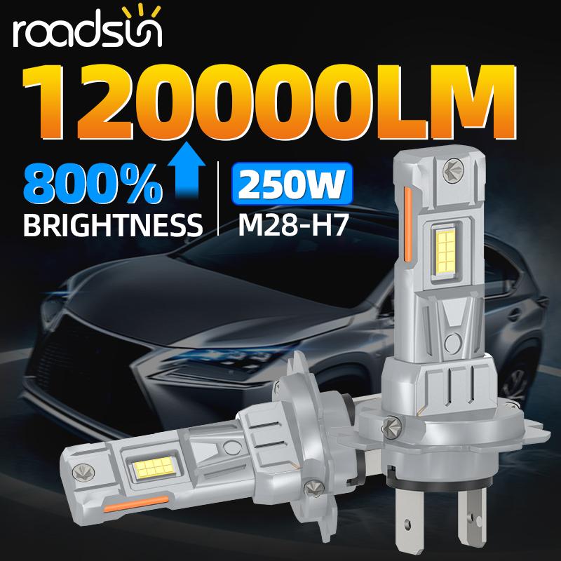 2pcs 12V 24V LED Car Headlights H1, H4, H7, H11, 9005, HB3, 9006, HB4,6000K White Light Bright CSP Chip Upgraded Design LED Plug & Play Bulbs, No Battery, Fog Lights