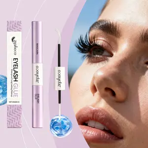 2-in-1 mascara, a dual-use eyelash glue in one tube, naturally curls and sets eyelashes, precise brush design for even application, delicate and portable for daily commute and travel, suitable as an eyelash tool for beginners and lazy users