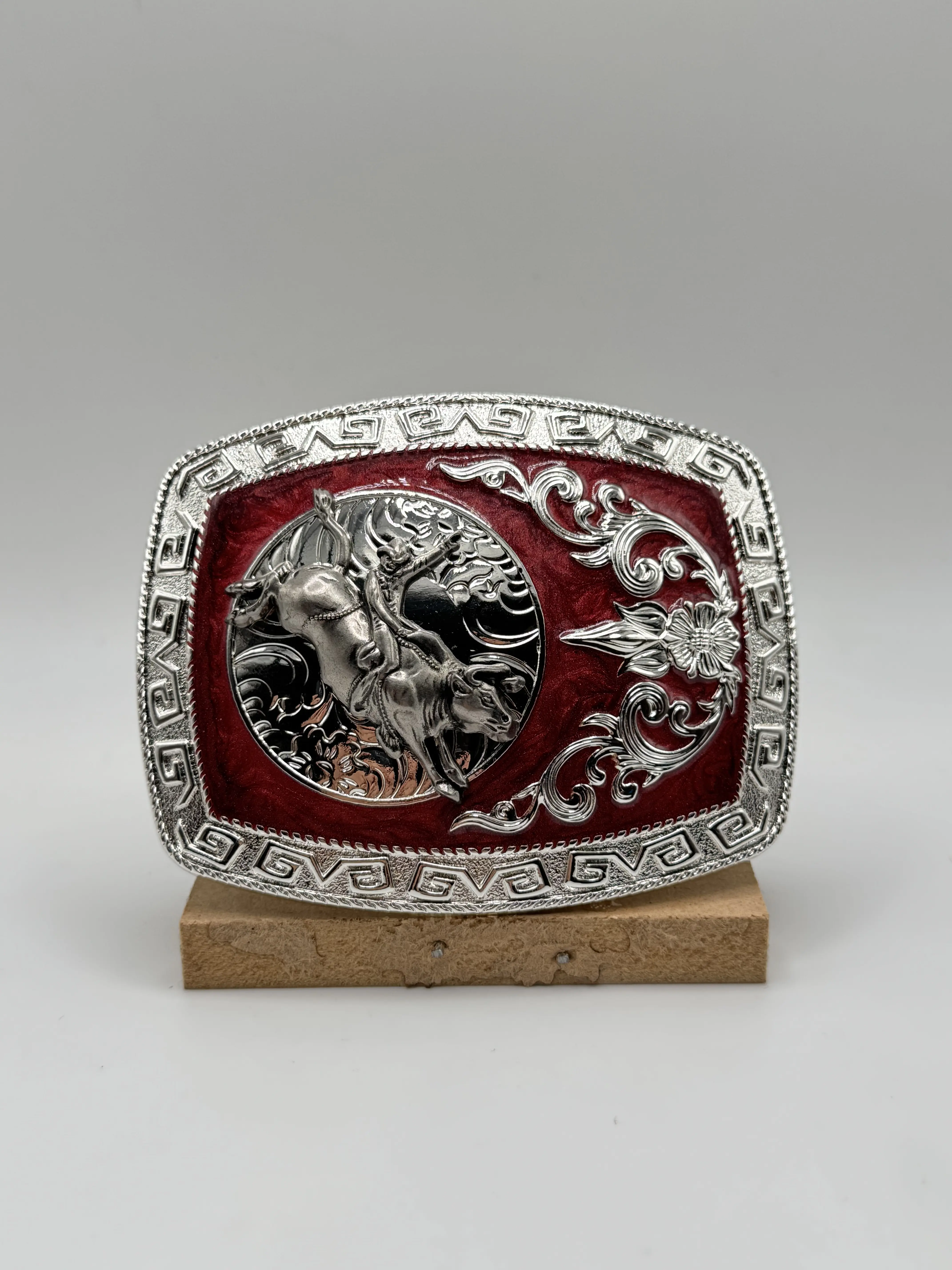 Bull-rider belt buckle- corner design Bull-rider belt buckle- corner design