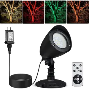 LED Spotlight, Remote Control Spot Lights Outdoor, Indoor  Uplighting with Base, Landscape Light for Yard, Trees Holiday Decor, Red Green Yellow Warm Glow, , 10FT Cord