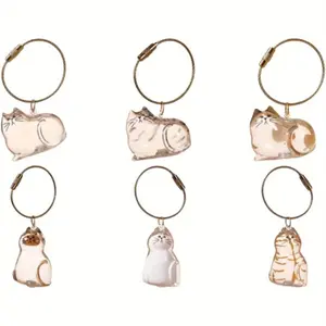 6Pcs Memorial Bottle For Pet Hair, Dog Cat Memory Jar Memorial Urn, Hair Locket Keepsake Fur Necklace Keychain