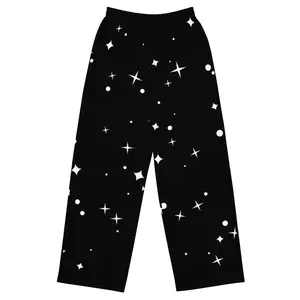 Starry Night All-Over Print Wide-Leg Pants