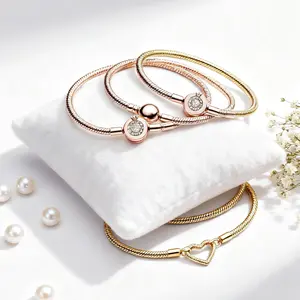 Classic Crown Zircon Snake Bone Copper Bracelet with Gold Style and DIY Vine Ring Zirconia for Women and Men