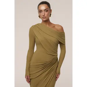 Moss Textured One Shoulder Bodysuit