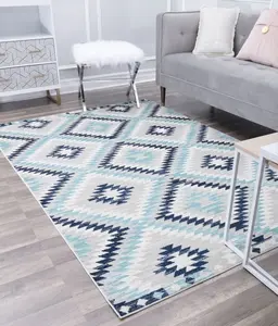 CosmoLiving RA28397 8 x 10 ft. Soleil BR30I Ice Blue Tribal Moroccan Area Rug