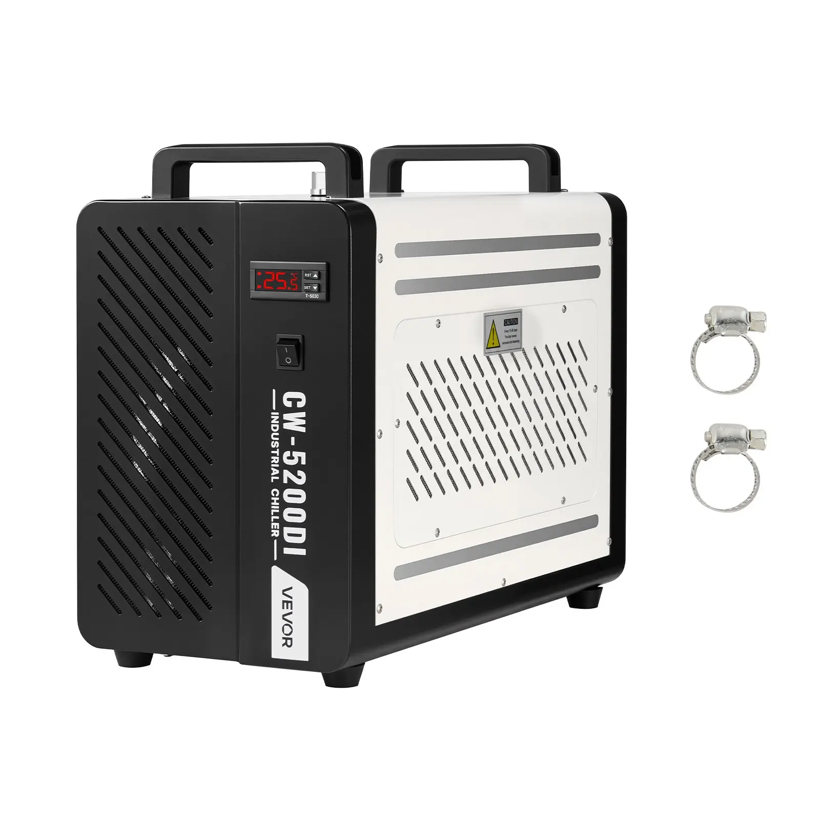 VEVOR Industrial Water Chiller, 5460 BTU/h, Industrial Water Cooler Cooling System with Compressor, 4.2 GPM Max Flow, 1.8  Gal Tank Capacity, Laser Chiller, for CO2 Laser Engraving & Cutting Machine