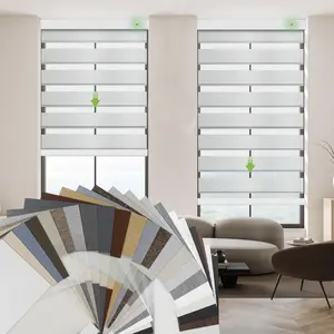 Motorized  Blinds with Remote, Work with HomeKit Alexa Horizontal Automatic Electric Window Shades 90% Blackout Light Filtering for   and Office, Customized Size Fabric