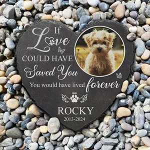 Personalized Dog Memorial Stone, Custom Pet Memorial Slate, Sympathy Garden Stone for Pet Loss, Memorial Gift for Dog Lovers, Custom Pet Remembrance Stone