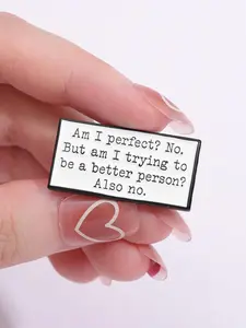 1 Piece Letter Pattern Pin Badge Brooch, Fashion Alloy Accessories for Daily Vacation Holiday Party Gift, Casual Fashion Accessories