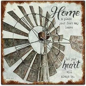 Metal Tin Signs Windmill Home Decorative Wall Sign Home Decor Plaque Poster for Farmhouse Farm Indoor Pub Garden 12 x 12 Inch