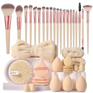 Makeup Brush Set, 40-Piece Professional Kit with Headband, Ideal for Foundation, Eyeshadow, Blending, Flawless Application, Cosmetic Brush Set