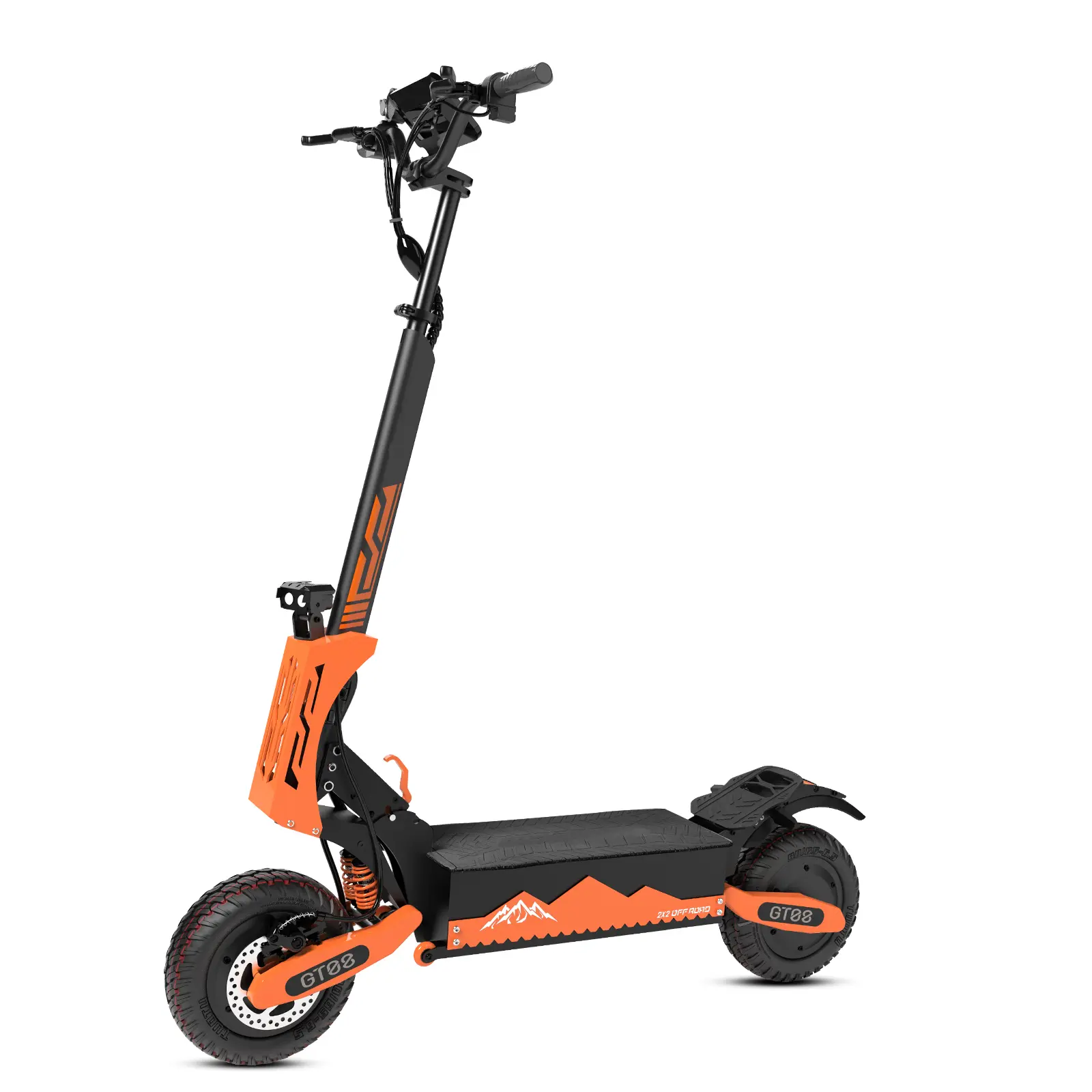 GT08 Adult Foldable Off-Road Electric Scooter - 60V 27AH, 5600W Dual Motor, 50MPH Top Speed, 40 miles Range, 11" Tires, Adjustable Stem Height，Shock Absorption, 440 lbs Load Capacity