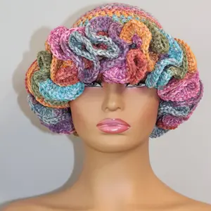 Handmade crochet ruffle hat