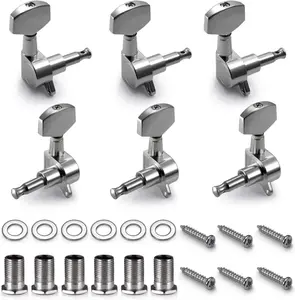 6 count Guitar Machine Heads Knobs Guitar String Tuning Pegs Machine  Tuners for Electric or Acoustic Guitar (3 Left + 3 Right)
