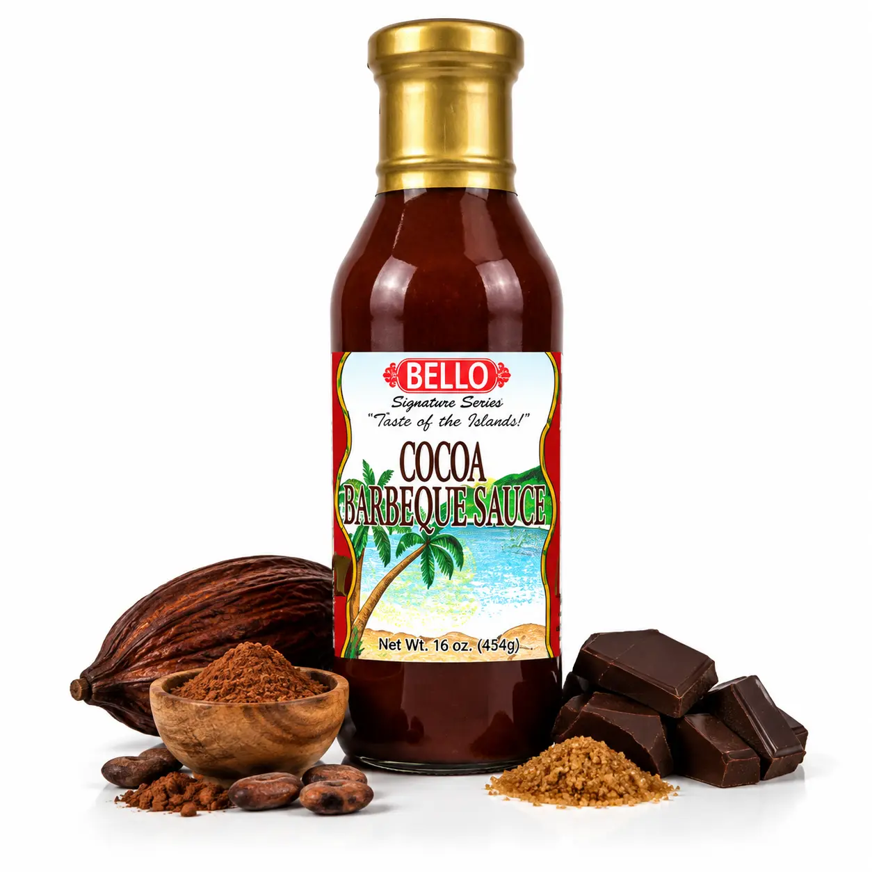 Bello Signature Chocolate BBQ Sauce – Premium Sweet & Smoky Chocolate Infused BBQ Sauce – Gourmet Grilling Sauce for Ribs, Chicken, Steak, Burgers, Marinades, Glazing, Dipping & Creative Cooking Recipes