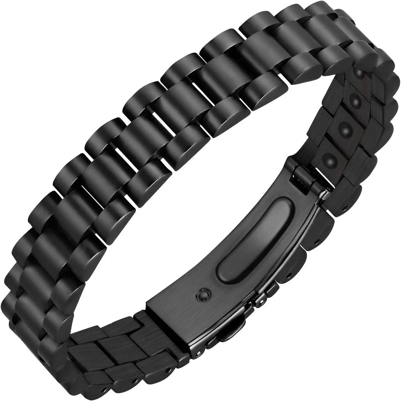 Men's Hematite Link Bracelet, Ultra-Strength Black Magnetic Jewelry, Wearable Fashion Accessory with Included Sizing Tool, Men's Accessories