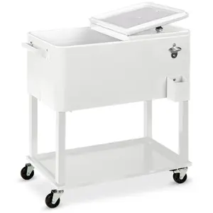 Best Choice Products 80qt Steel Rolling Cooler Cart w/ Bottle Opener, Catch Tray, Drain Plug, Locking Wheels Best Choice Products 80qt Steel Rolling Cooler Cart w/ Bottle Opener, Catch Tray, Drain Plug, Locking Wheels