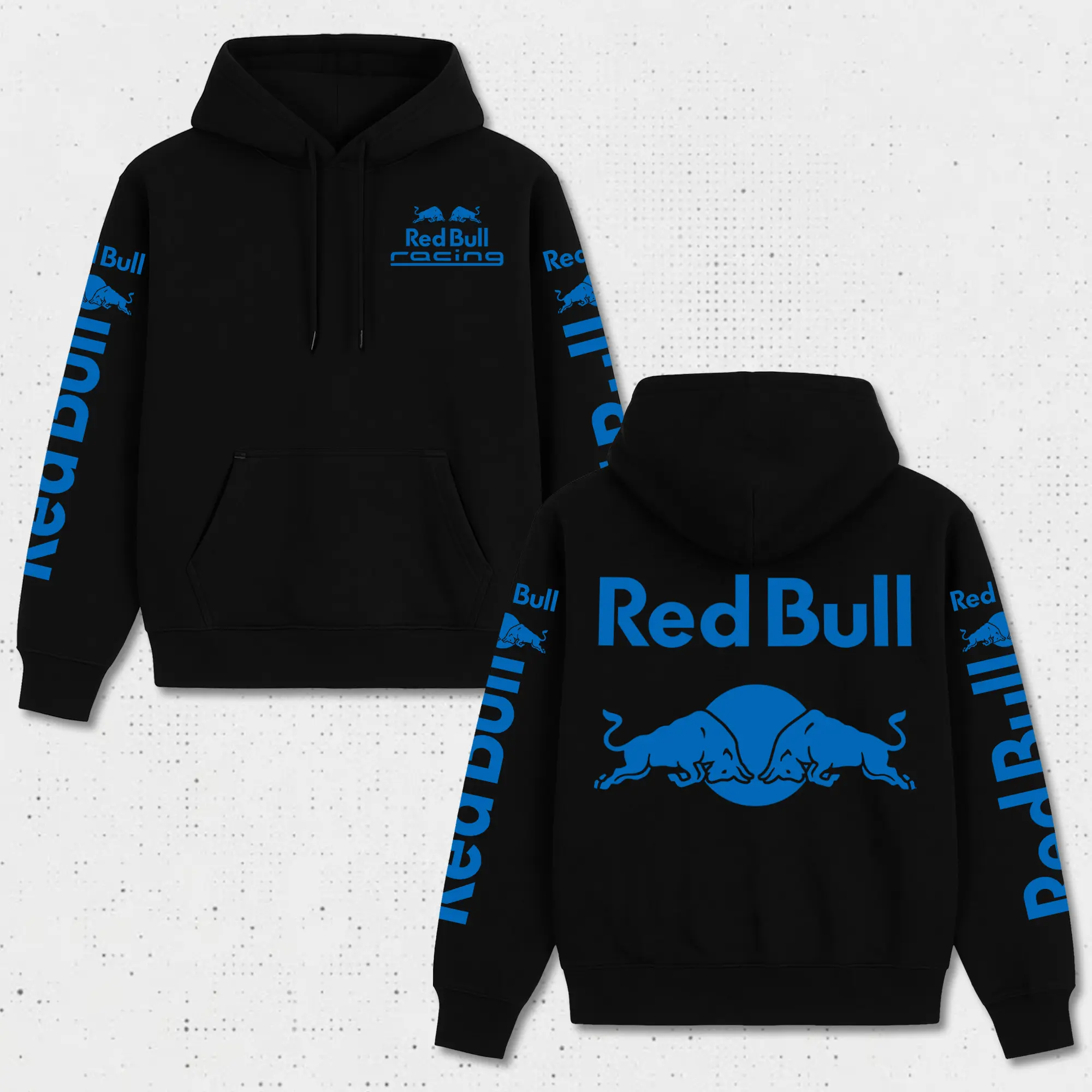 Red Racing Hoodie Gildan, The Blue RBR Gives You Wings Pullover Sweatshirt, Geometric Bull Logo Graphic Apparel, Vintage Formula Motorsport Outerwear, Grand Prix Fan Clothing, Men Women Long Sleeve Heavyweight Oversized Black Clothing
