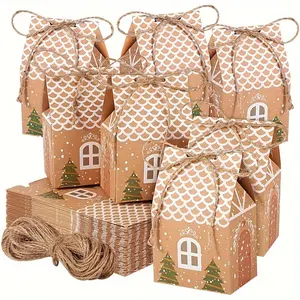 50 Mini House-Shaped Gift Boxes, Gift Box Design, Christmas Paper Bags, Party Decorations, Wedding Gifts, Winter Holiday Presents, Perfect for Xmas