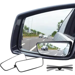 Rectangle Blind Spot Mirror, HD Glass ABS Housing Convex Wide Angle Rearview Blindspot Car Mirror for Car SUV and Truck (Framed, Pack of 2)