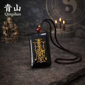 Qingshan Taoist-Inspired Blessing Talisman Pendant Necklace | Qingshan