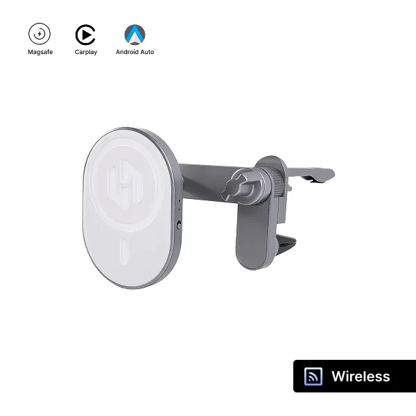 HexaCharge MagSafe Car Mount with Wireless CarPlay & Android Auto