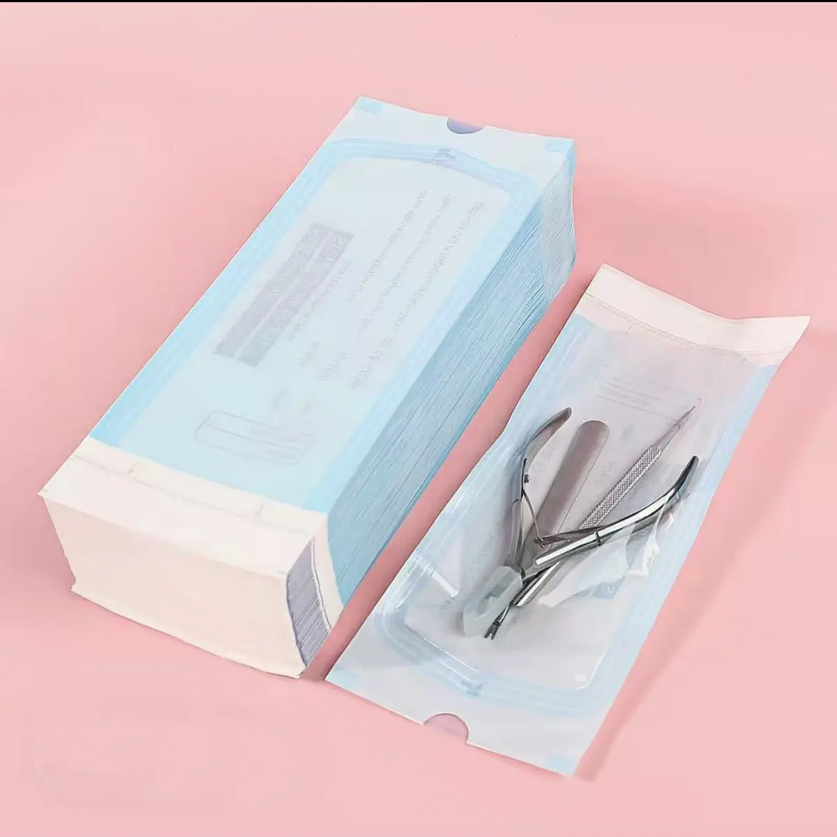 200PCS Self-Sealing Sterilization Pouch Bags (3.4"x9"), Autoclave Organiser for Nail, Dental & Tattoo Tools, Sterile Instrument Protection & Storage