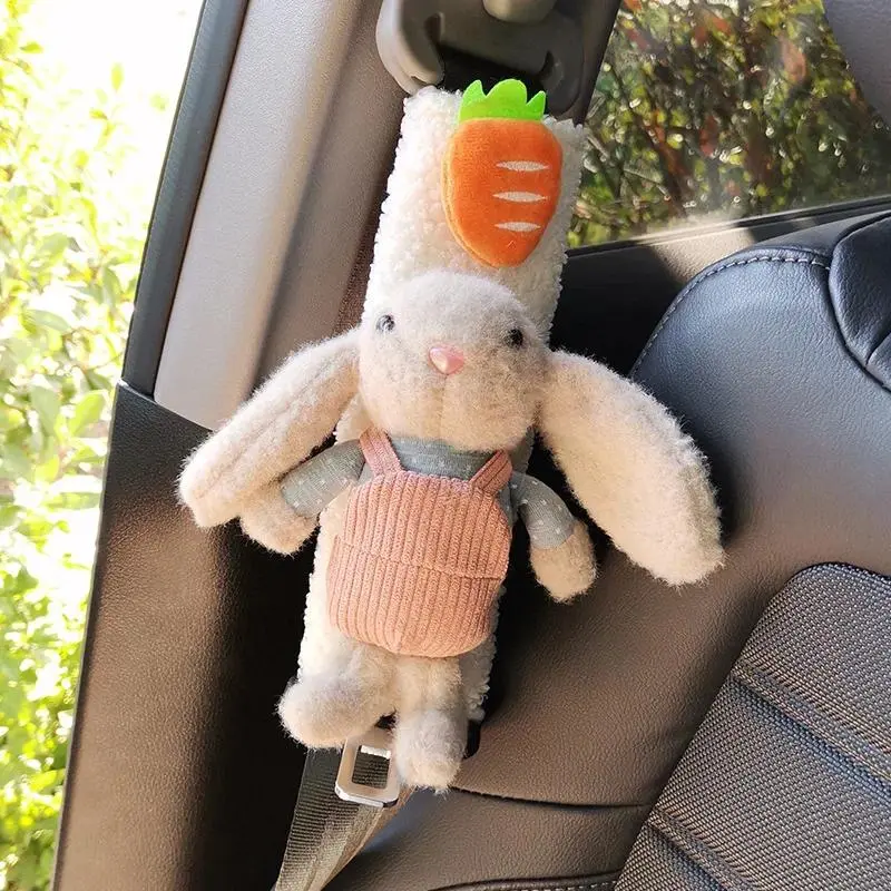 Cute Animal Rabbit Car Seat Belt Pads Universal Car Seat Shoulder Strap Pad Cushion Cover Car Belt Protector Safety Belt Cover