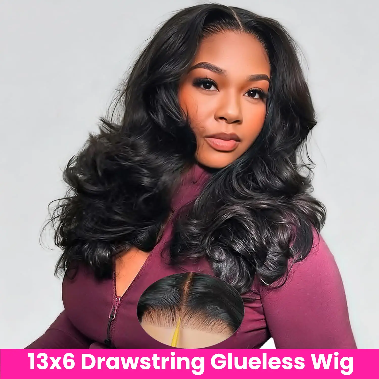 13x6 Drawstring Glueless Wig