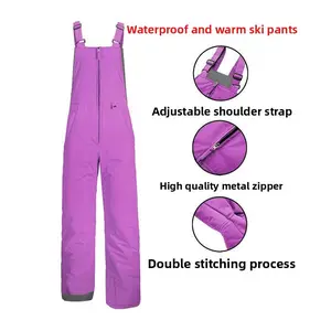 Ski Jumpsuit – Waterproof One-Piece Snowsuit with Adjustable Straps & Metal Zipper for Winter Sports Overalls
