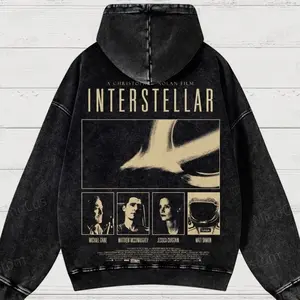 [2S]Interstellar Vintage Washed Hoodie, Unisex Heavyweight Cotton Graphic Tee Top, Bodybuilding Fitness Streetwear Outfit, Gift for Him & Her Workout Lovers