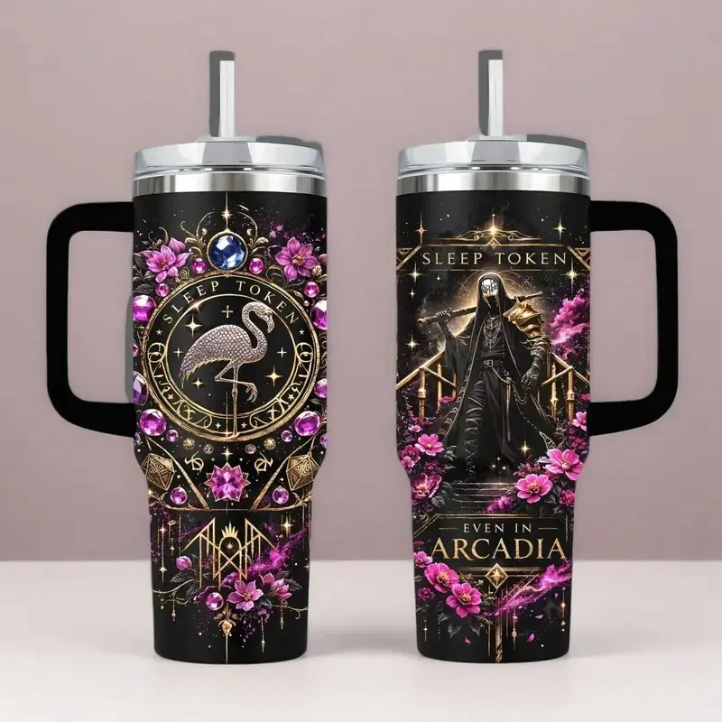 Sleep Token Tumbler 40 oz 20 oz With Handle And No Handle Material Metal Gift For Fans