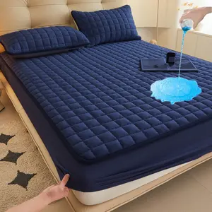 2pcs/3pcs Waterproof Mattress Protector, Waterproof Mattress Pad, Fitted Sheet & Mattress Cover Set with Deep Pocket Soft Noiseless Breathable Stain-Resistant, Machine Washable, Includes Pillowcases for Bedroom, Guest Room, Dorm, Kids, Pets