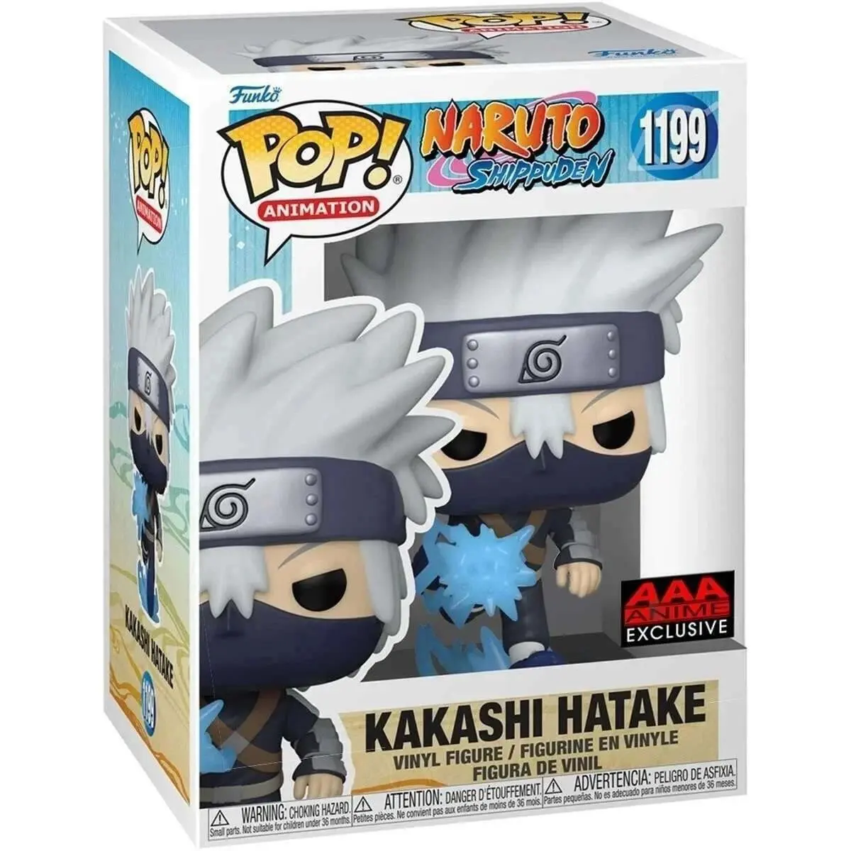 Funko Naruto Shippuden Kakashi Hatake #1199 AAA Exclusive Anime Character Statue - New Single Vinyl Model Collectible Figurine with Chidori Move, Premium Display Piece, Animation