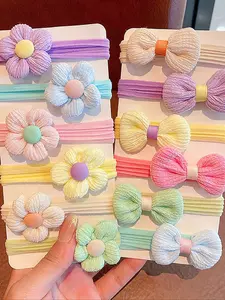 6-Piece Candy Color Elastic Hair Bands with Flower and Bow Decorations, Scrunchies, Hair Accessories Set, Fashionable Hair Accessories, Hair Bows, Perfect for Everyday Styling, Parties and Gifts