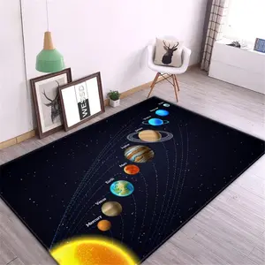 Solar System Planets Flannel Area Rug - Educational Space Print Soft Mat for Kids Room & Playroom, Non-Slip Astronomical Home Decor #SolarSystemRug #PlanetsMat #KidsSpaceDecor #EducationalCarpet #NonSlipFlannelRug