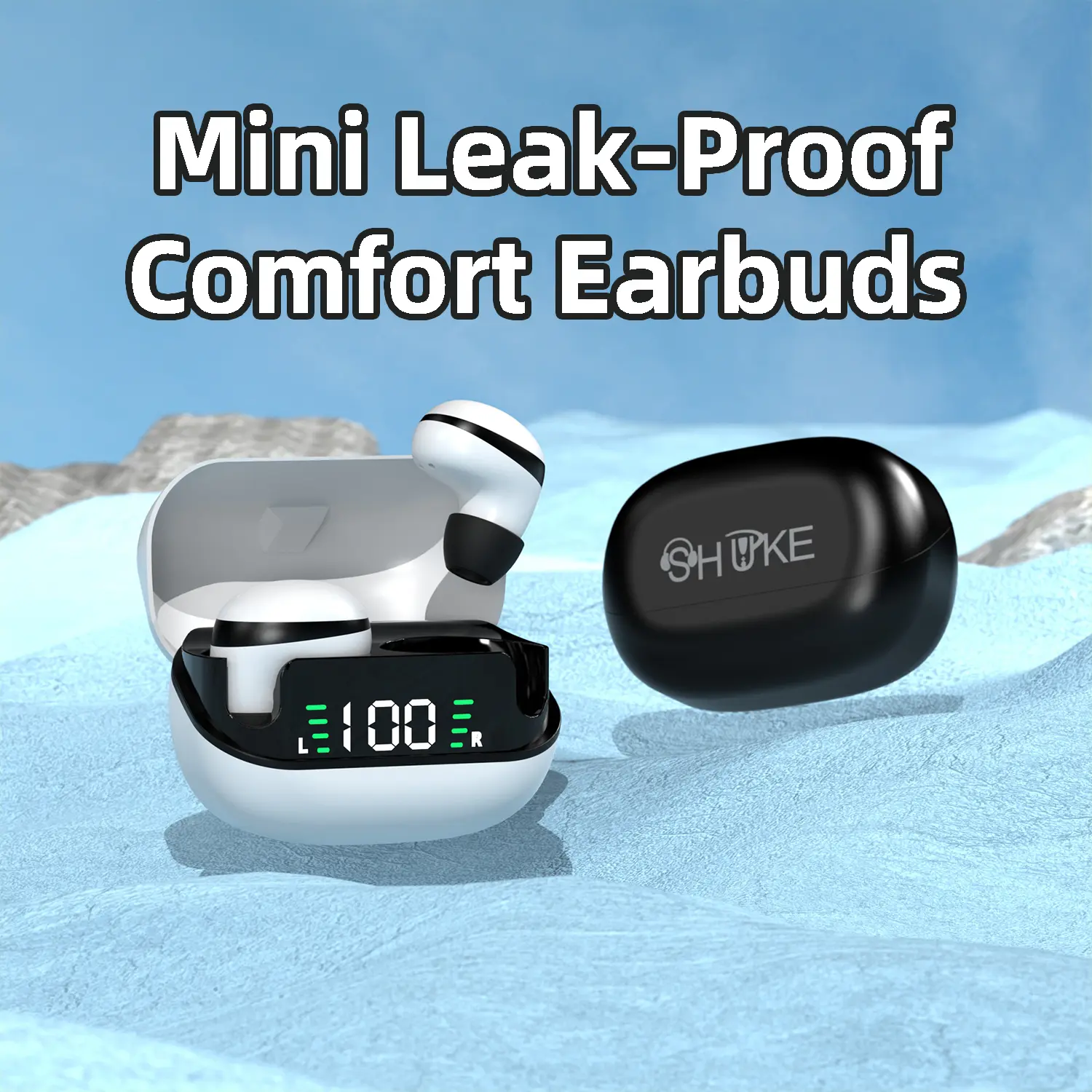 Ultra Light Mini In-Ear Earbuds,No Ear Pain For Sleeping,Leak-Proof Hi-Fi Stereo Sound,Dual Device Pairing Digital Display Charging Case
