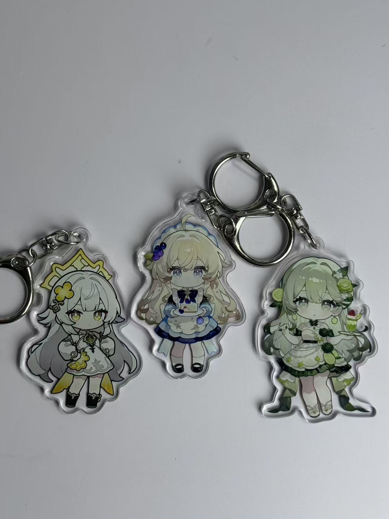 Custom  Acrylic Keychain, Double Layer DollPendant,  Cute Cartoon Anime TransparentCreative  Decoration Small Gift