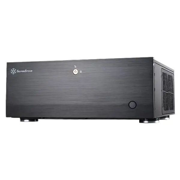 SilverStone Technology GD07B-C Black Steel PC Case - Lockable Aluminum & ABS Front Door, Micro ATX/Extended ATX Support, USB Type-C, USB 3.0, Audio Ports, 220mm Support, 13.6" Exp., Dust Filters, Positive Airflow, 440mm(W)x175mm(H)x435mm(D)