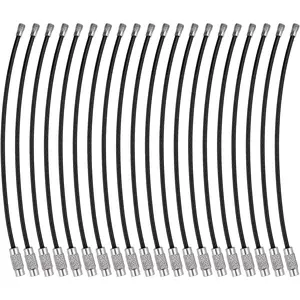 Keychain, 20 Pack of 4.3 Inches Stainless Steel Wire Key Ring Loop 2mm Wire Keychain Cable for Hanging Luggage Tags, Keyrings and ID Tag Keepers - Black