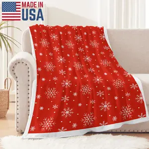 Red Soft Christmas Throw Blanket, Fuzzy Fluffy Soft Cozy Blanket, Fleece Flannel Plush Microfiber Blanket for Couch Bed Sofa (50" X 60",Red Snowflake)