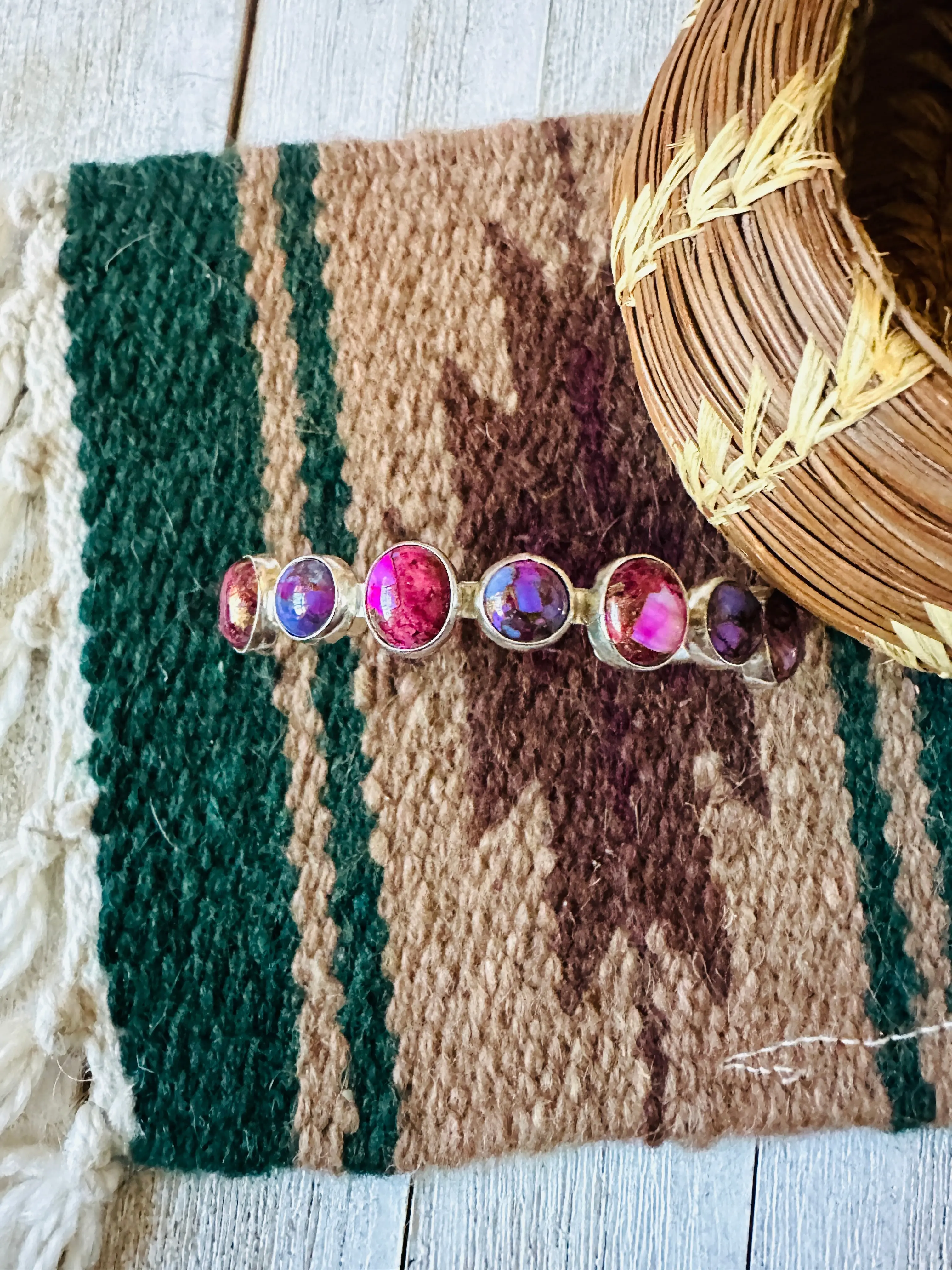 Handcrafted Sterling Silver & Pink Dream Mojave Cuff Bracelet