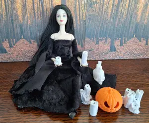1:6 Scale Halloween Decor Barbie Doll Accessories Skull Pumpkin Candles