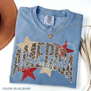 Comfort Colors Jesus 4th of July T Shirt, Patriotic Christian Tee, Faith Based USA Graphic Shirt, Religious Independence Day Tee, American Christian Outfit, Red White Blue Faith Tee