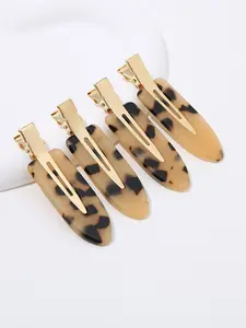 4 Pack Acetate Hair Clips, Casual Leopard Print Claw Clips, Student Accessories, Hair Decorations, Headwear for Women, Hair Clip Set
