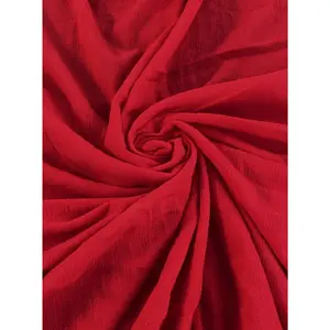Red Crinkle Cotton Gauze